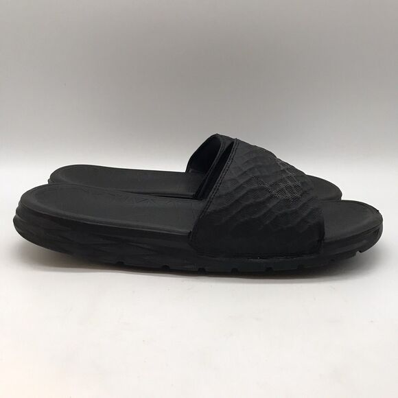 Nike Benassi Solarsoft Men's 9 Slides Black Anthracite Sport Sandals 705474-091 - Picture 1 of 12